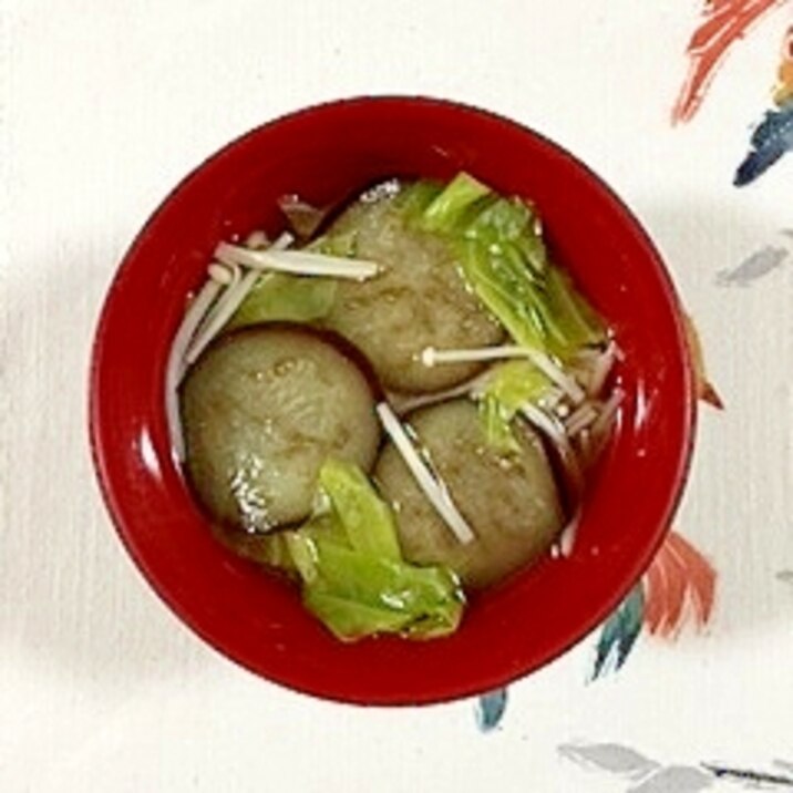 茄子、えのきのお味噌汁